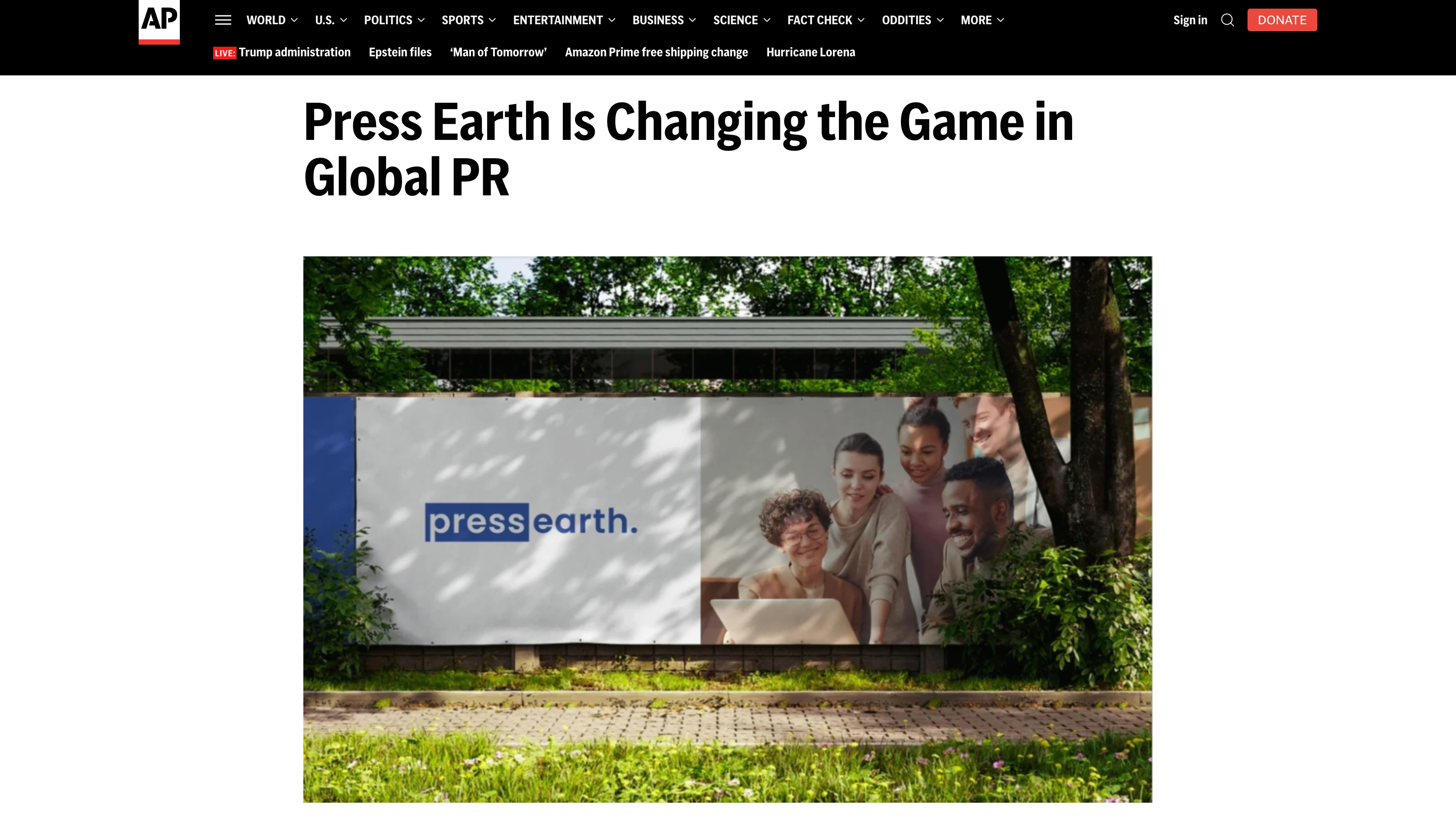 Press Earth on Associated Press