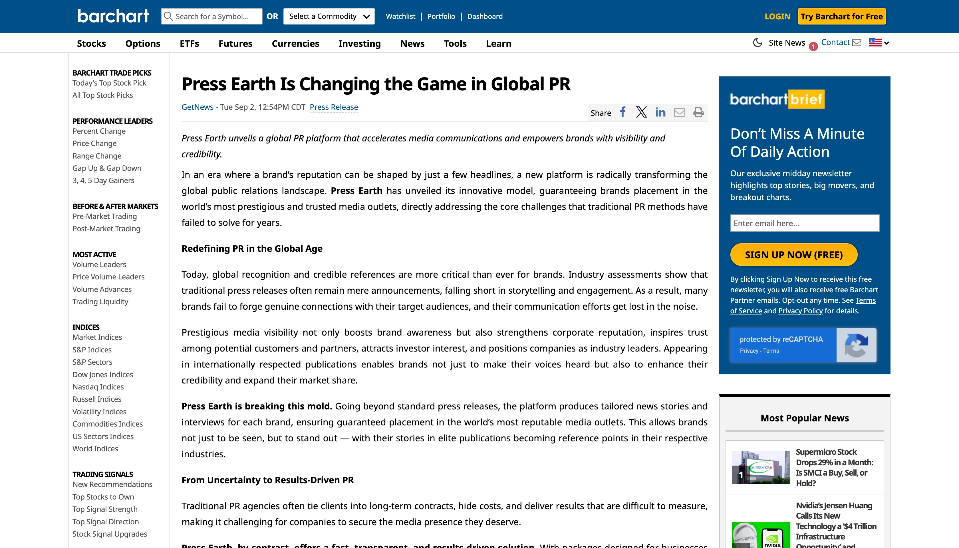 Press Earth on Barcahrt